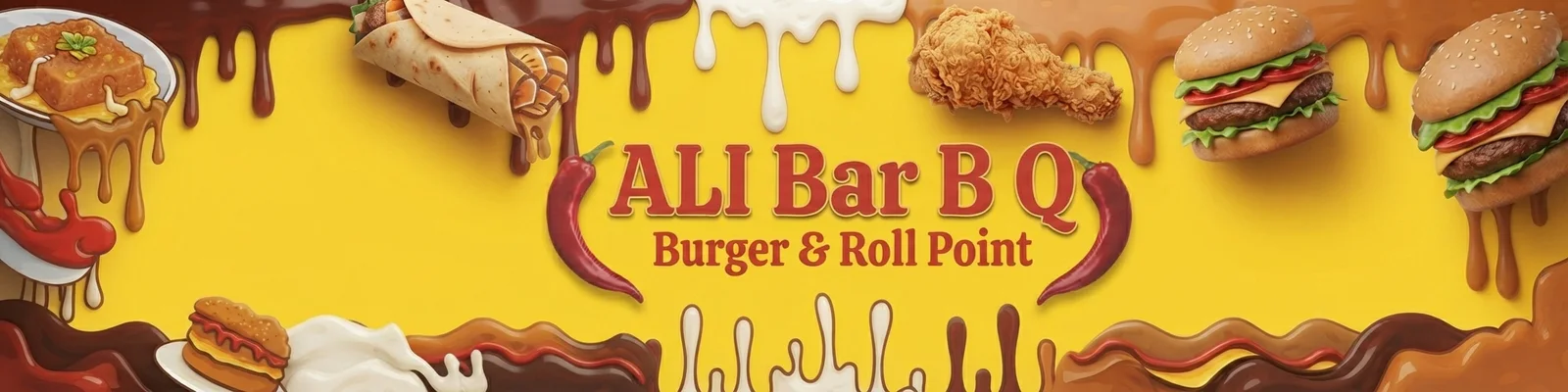 Ali Bar. B. Q Fast Food & Roll Point banner - order online in Gulistan-e-Johar Block 19, Karachi