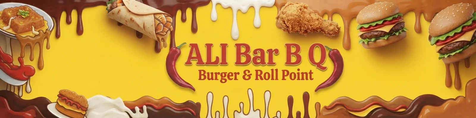 Ali Bar. B. Q Fast Food & Roll Point banner - order online in Gulistan-e-Johar Block 19, Karachi