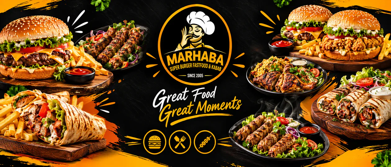 Marhaba Super Burger, fast food and Bar BQ. banner - order online in Federal B Area Block 16, Karachi