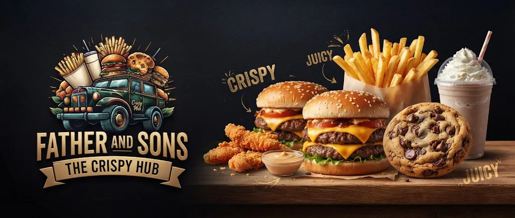 Father & Sons The Crispy Hub banner - order online in Gulistan-e-Johar Block 18, Karachi