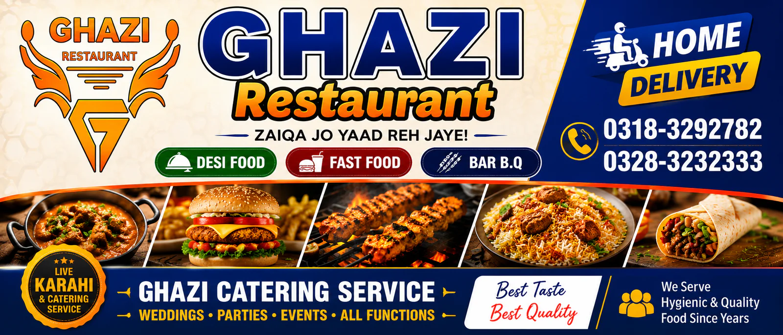 Ghazi Restaurant & Bar BQ banner - order online in Korangi 5, Karachi