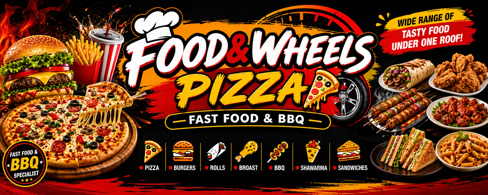 Food & Wheels banner - order online in Gulshan-e-Iqbal Block 11, Karachi