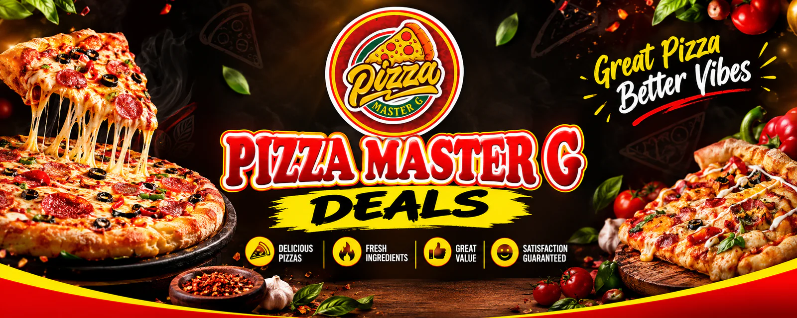 Pizza Master G shah faisal 2 num banner - order online in Shah Faisal Colony, Karachi