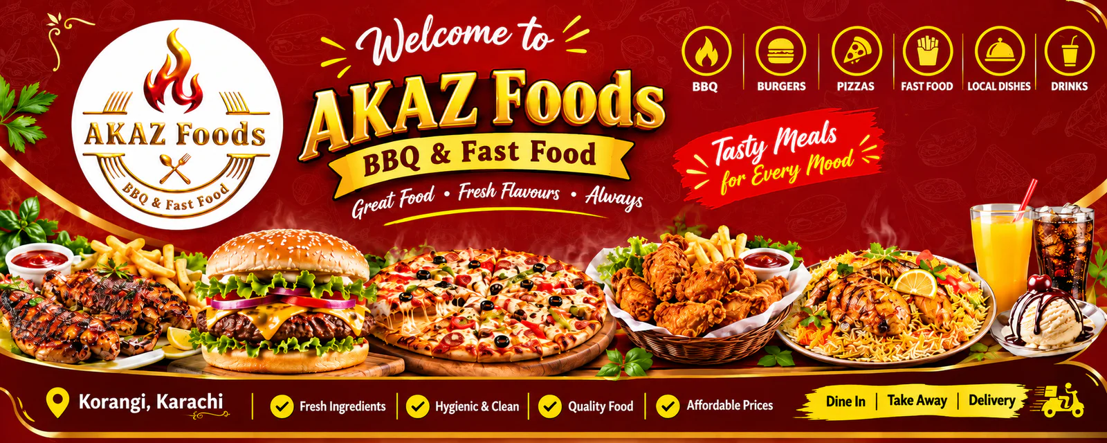 AKAZ Juice Centre & BBQ banner - order online in Delivery Only