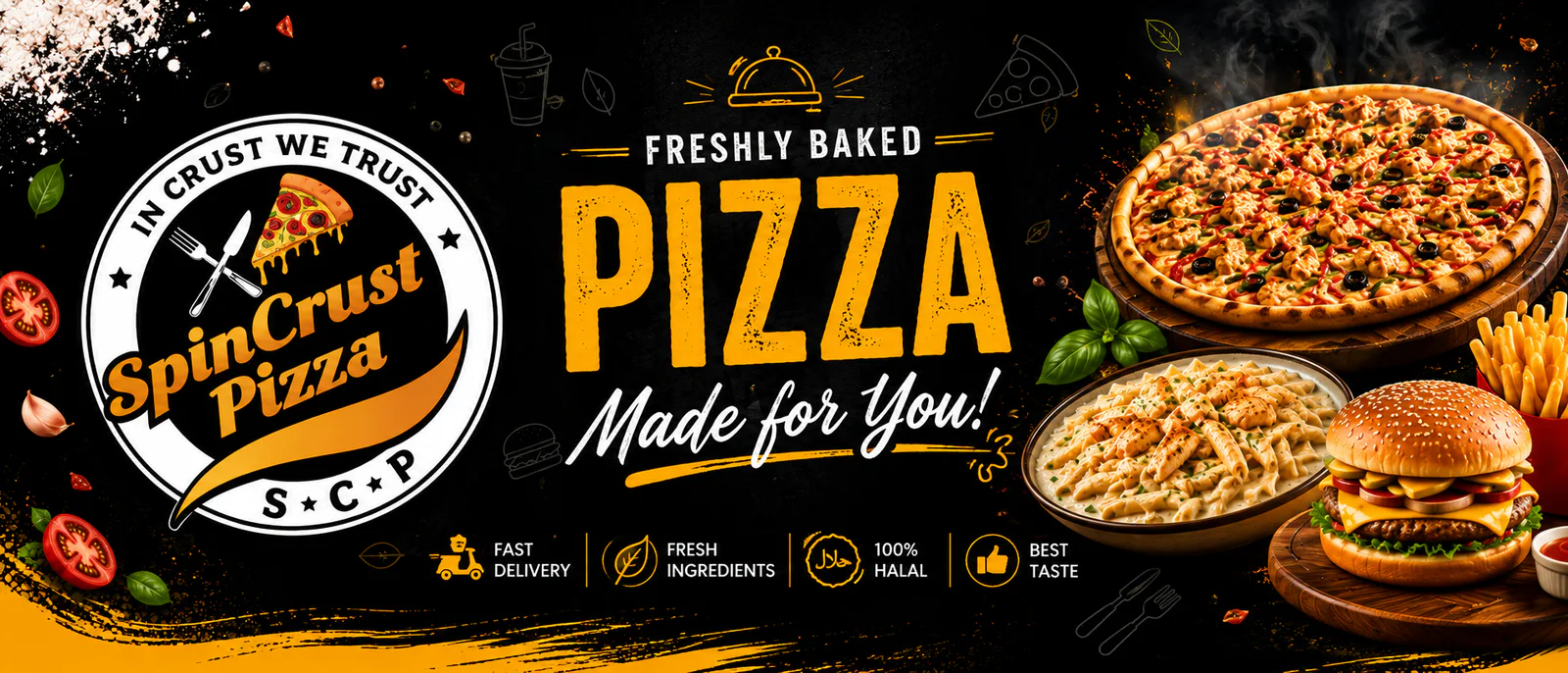 Spin Crust Pizza banner - order online in Korangi (Industrial & residential sectors), Karachi