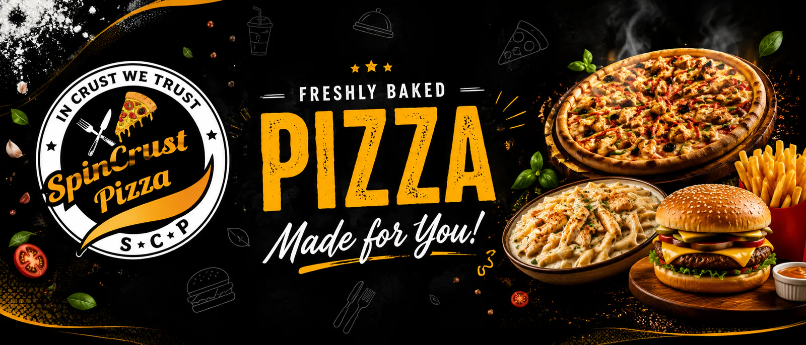 Spin Crust Pizza banner - order online in Korangi (Industrial & residential sectors), Karachi