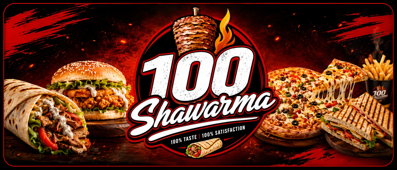 100 shawarma (Hundred) banner - order online in Gulistan-e-Jauhar Block 17, Karachi