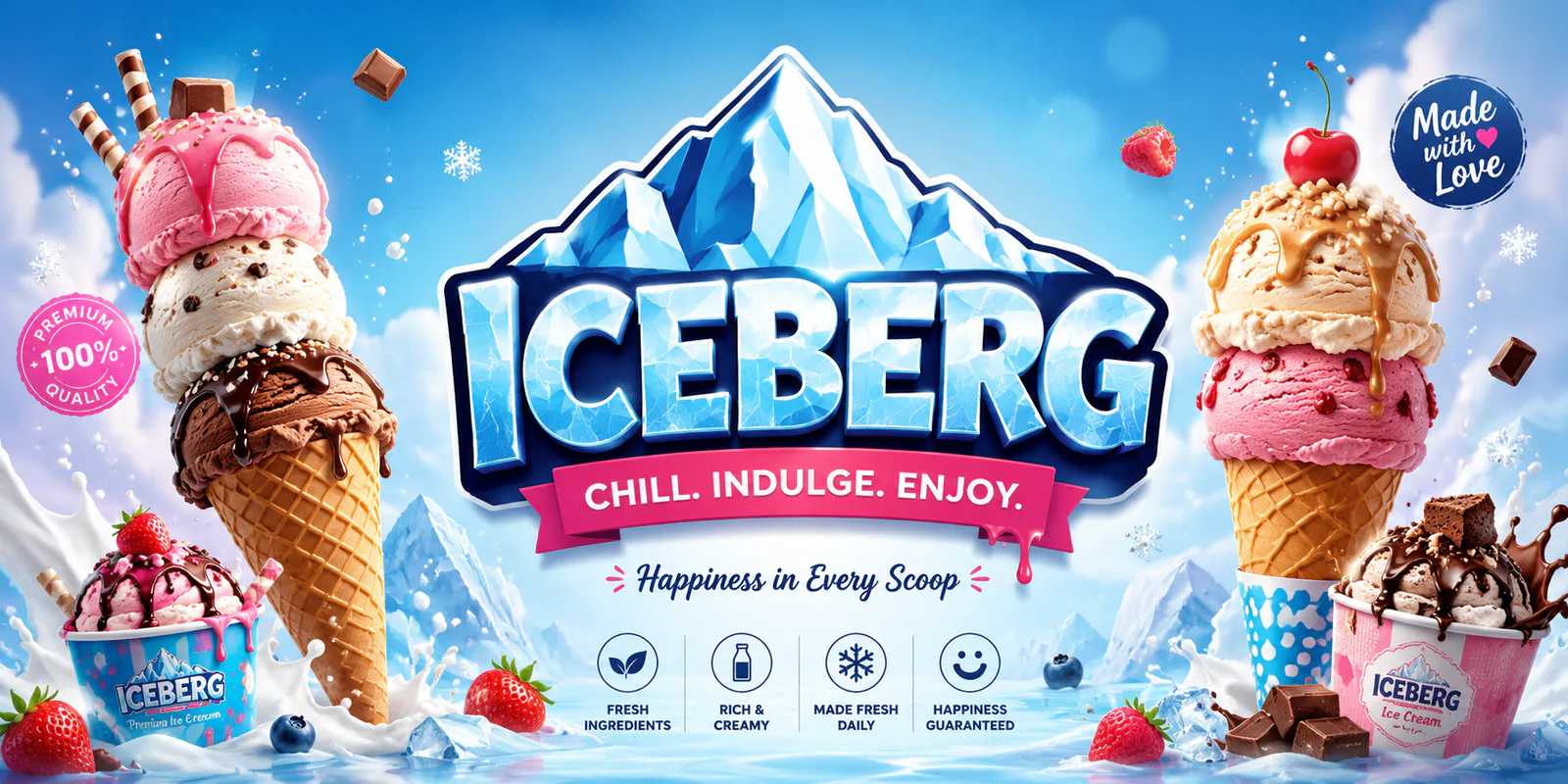 Iceberg banner - order online in Delivery Only