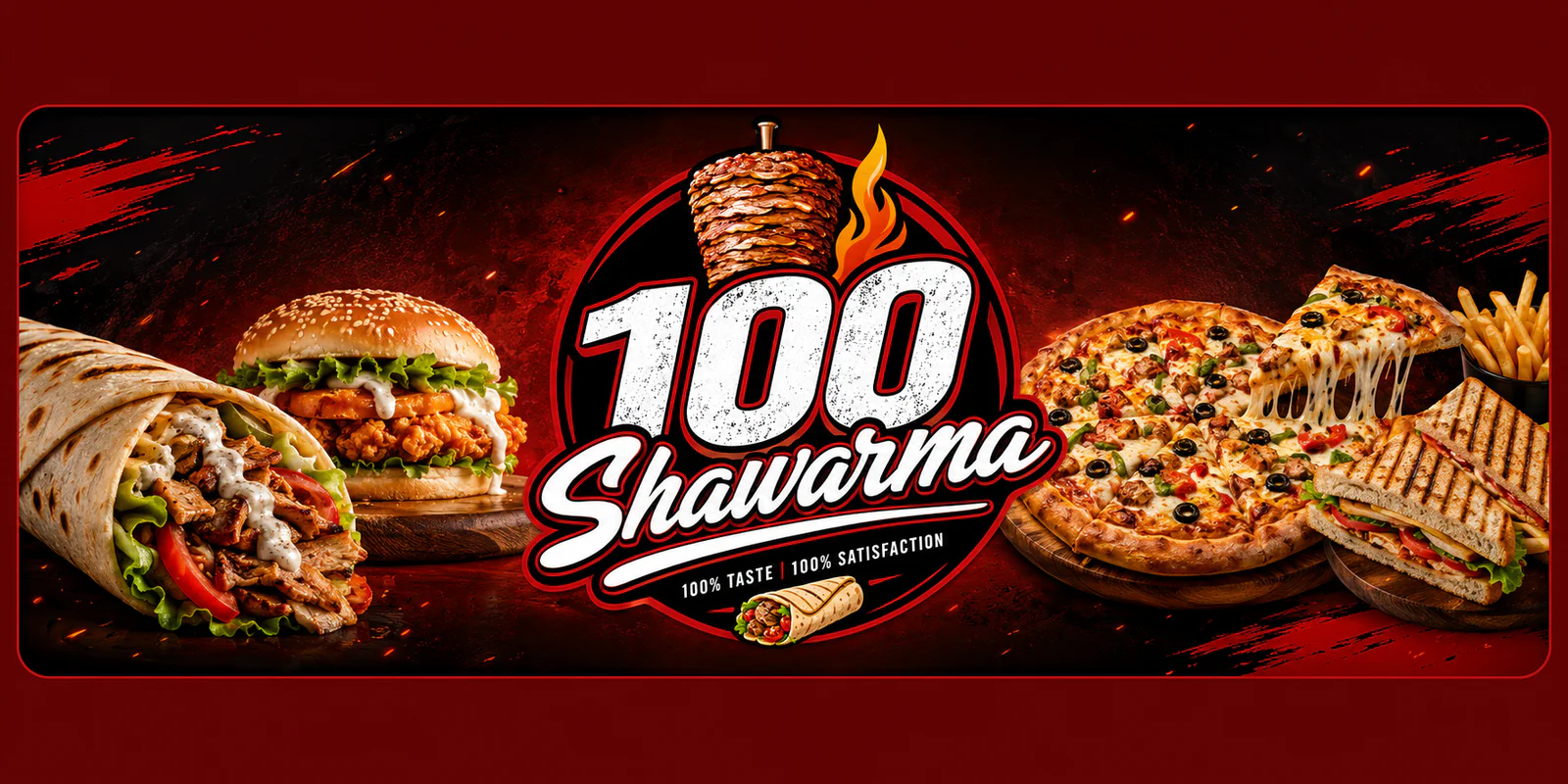 100 shawarma (Hundred) banner - order online in Gulistan-e-Jauhar Block 17, Karachi