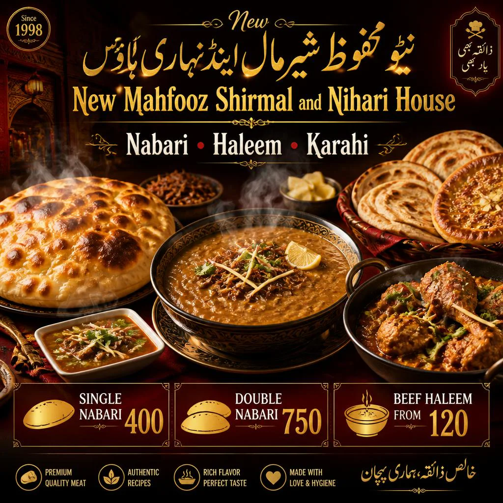 New mahfooz shirmal and nihari hose banner - order online in Korangi District, Karachi