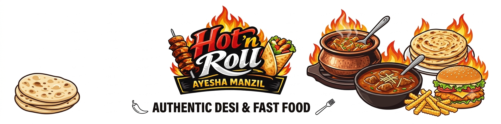 HOT N ROLL AYESHA MANZIL  banner - order online in Federal B Area Block 17, Karachi