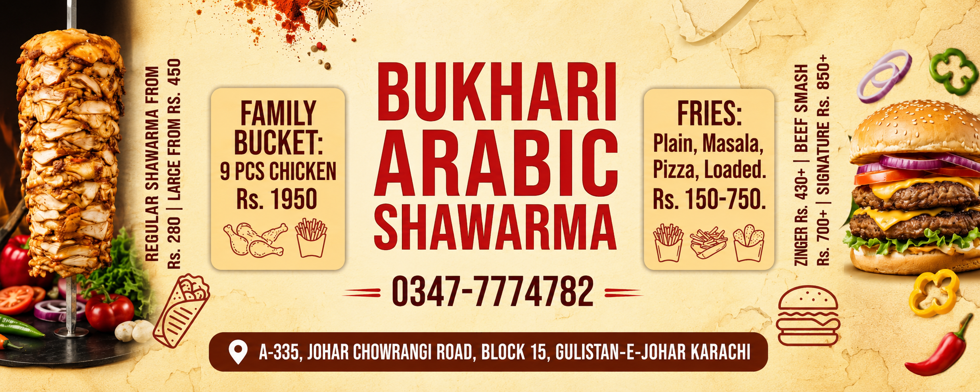 Bukhari Arabic Shawarma Menu - Online Delivery in Gulistan-e-Jauhar Block 15