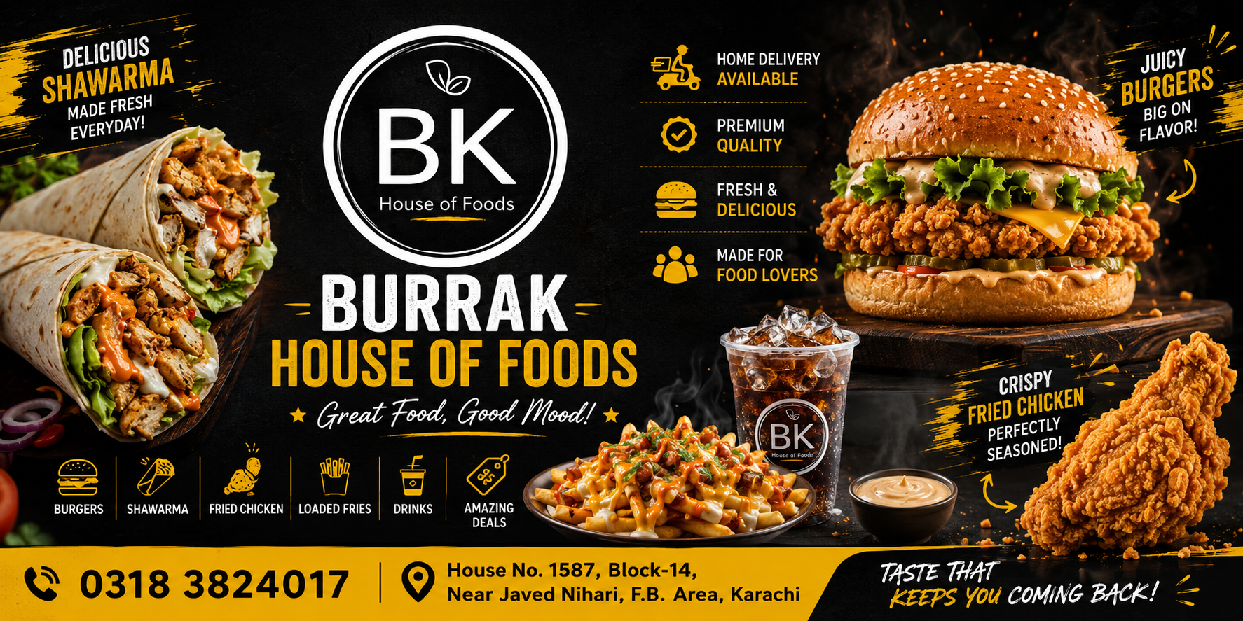 Burrak House of Foods Menu - Online Delivery in Federal B Area Block 14