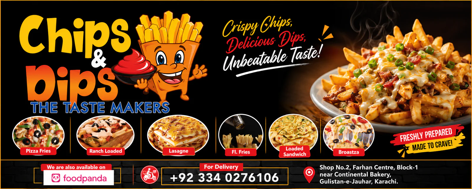 Chips n dips banner - order online in Gulistan-e-Jauhar Block 1, Karachi