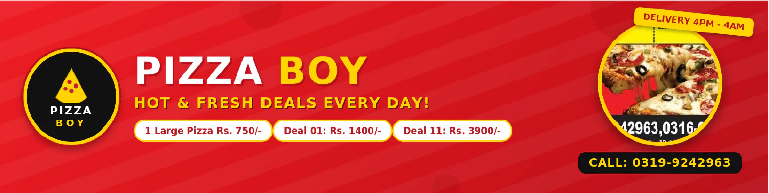Pizza boy banner - order online in your area