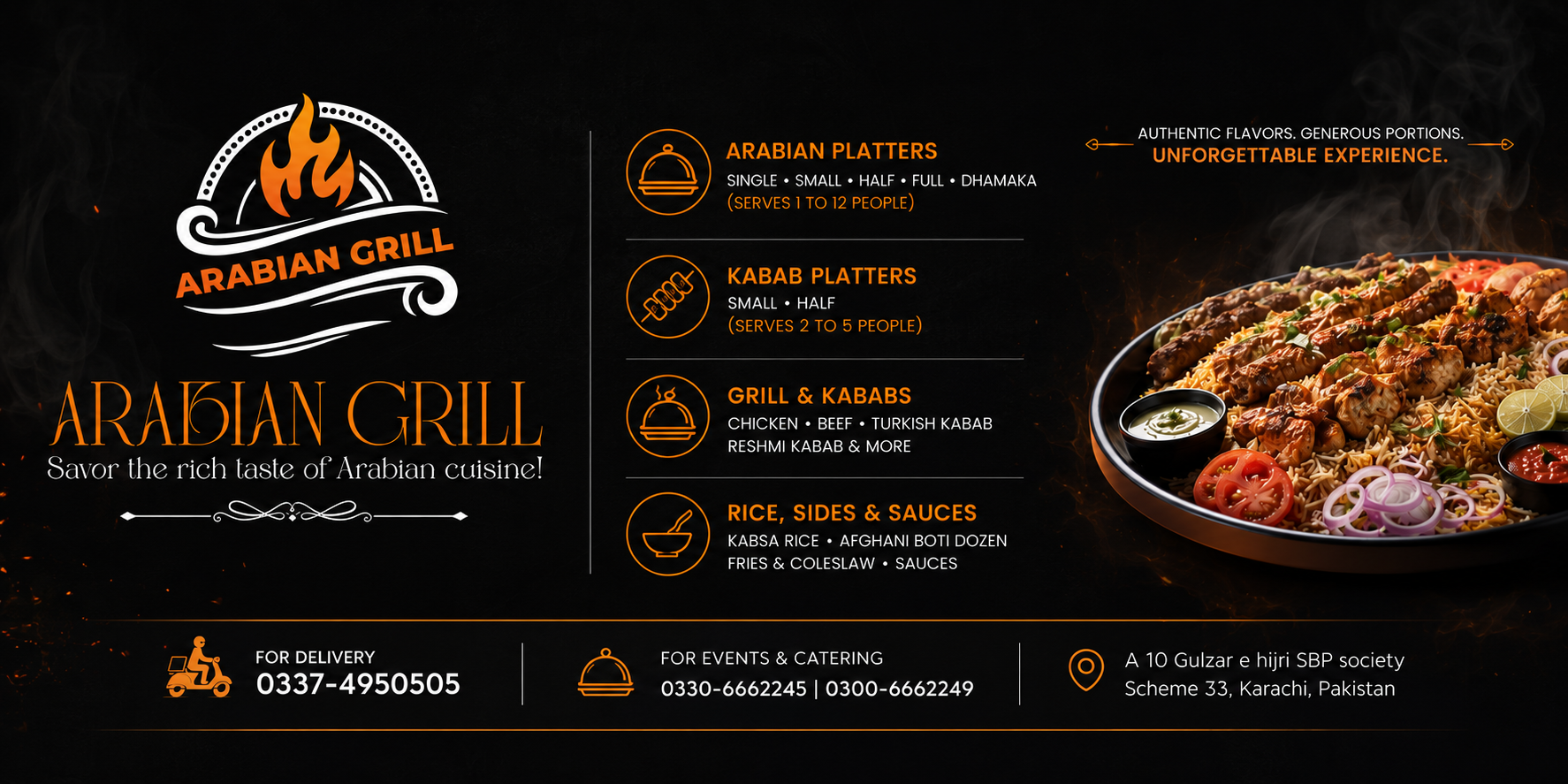 Arabian Grill Night Menu - Online Delivery in Gulzar-e-Hijri Scheme 33