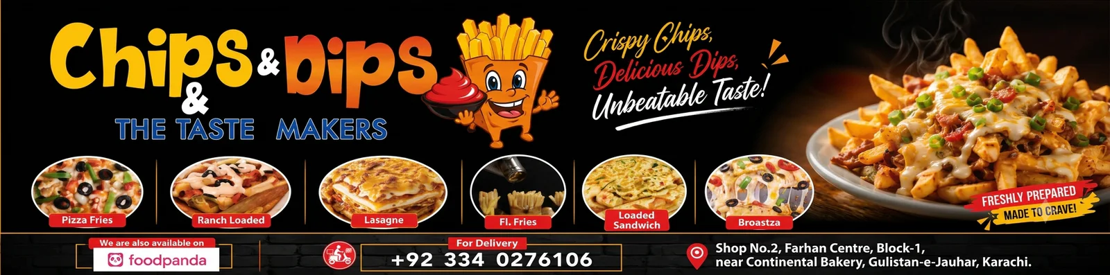 Chips n dips banner - order online in Gulistan-e-Jauhar Block 1, Karachi
